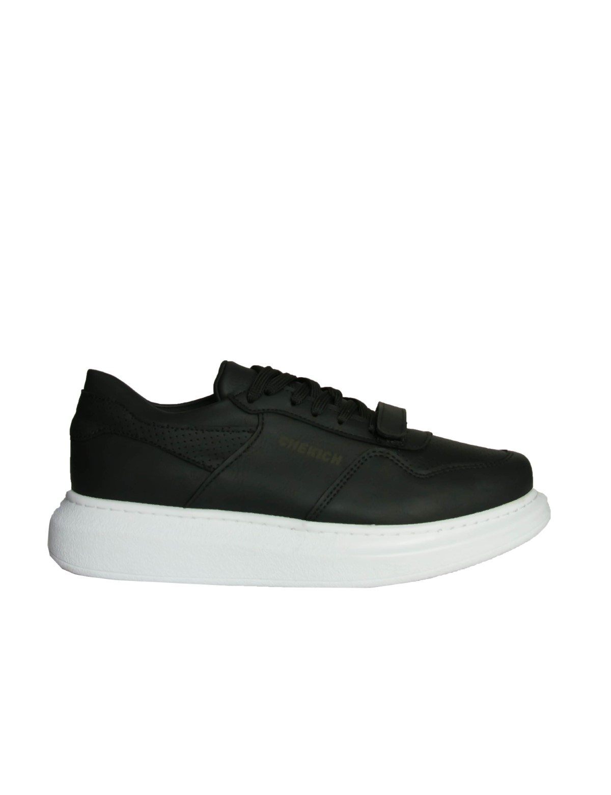 Ανδρικά ασπρόμαυρα Casual Sneakers δερματίνη με Scratch CH073 φωτογραφία